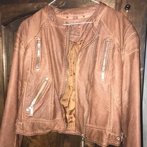 Brown leather jacket